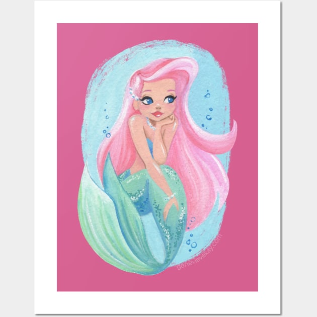 Cotton Candy Mermaid Wall Art by GenevieveKay